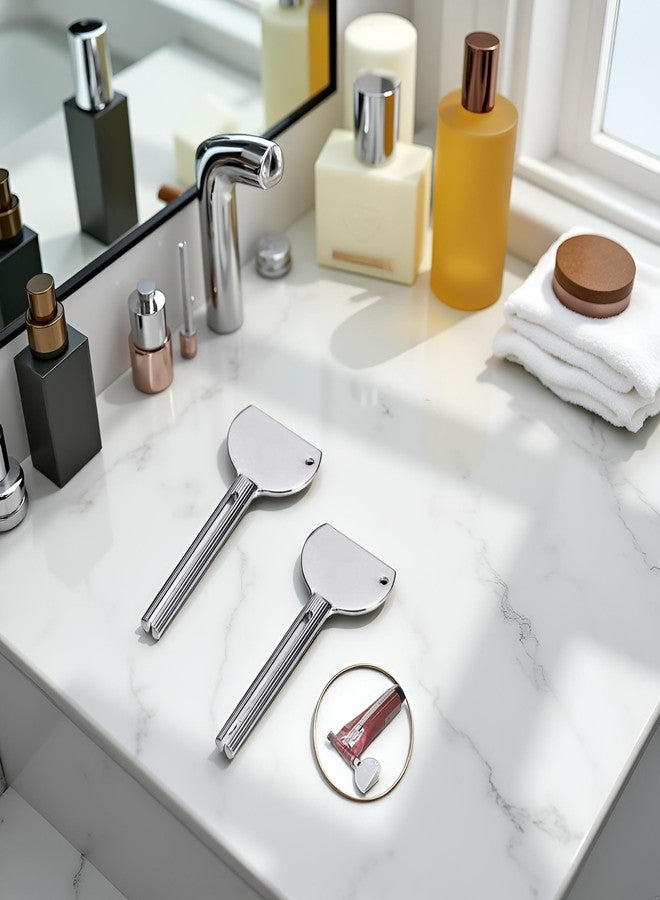 aoukoslt 2Pcs Silver Stainless Steels Metal Tube Squeezer Keys Salon Toothpaste Tube Squeezers, Daily Living Tube Squeezing Aids - Image 3